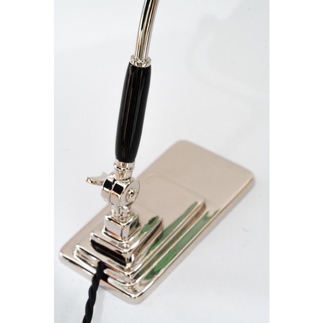 Art Deco Banker Lamp with Green Glass Shade, Vienna, Austria, 1920s For Sale - Image 3 of 18