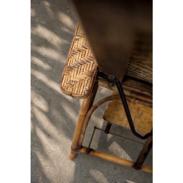 Vintage German Rattan Lounge Chair with Extendable Ottoman, 1930s For Sale - Image 11 of 18
