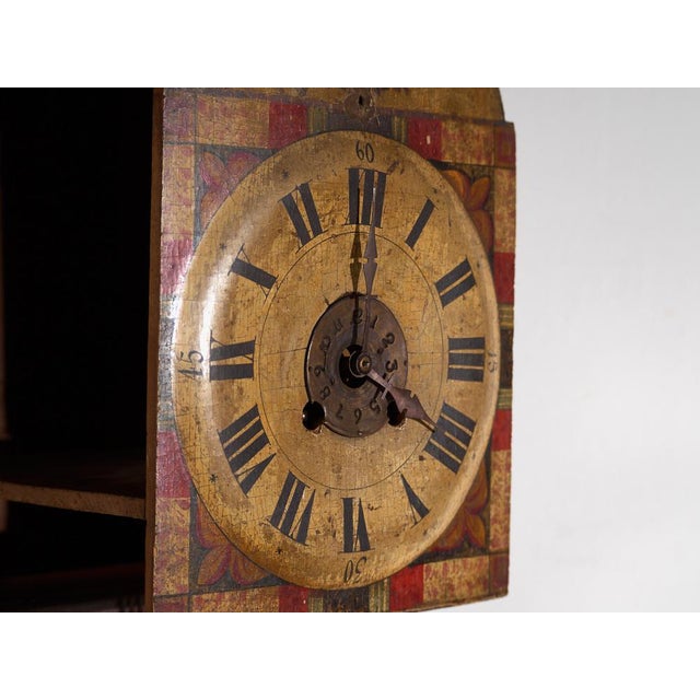 Longcase Clock in Painted Pine, Central Europe, 1850 For Sale - Image 12 of 18