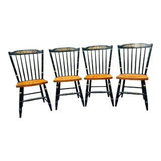 Late 20th Century Hitchcock Country Windsor Side Chairs- Set of 4 For Sale