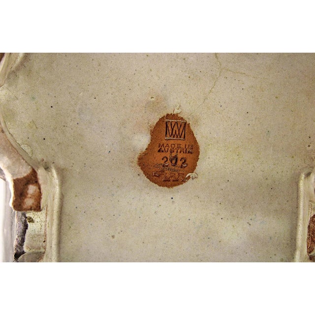 Navy Blue Early 20th Century Vienna Secession Austrian Painted Ceramic Centerpiece by Vally Wieselthier for Wiener Werkstätte For Sale - Image 8 of 8