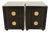 Karpen of California Mid-Century Modern Hollywood Regency Black Lacquered Nightstands | Circa 1950s For Sale