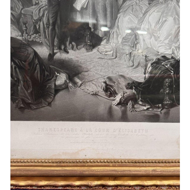 Paper Pierre Cottin and Eduard Ender, Shakespeare at the Court of Elizabeth I, 1800s, Engraving on Paper For Sale - Image 7 of 10