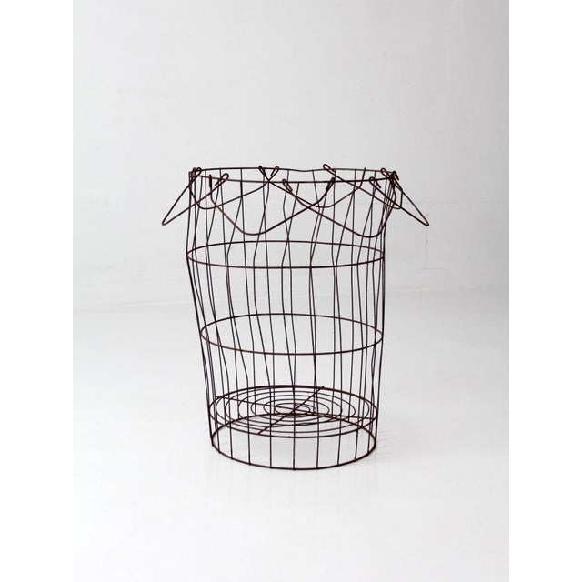 Antique Wire Gathering Basket For Sale - Image 17 of 18