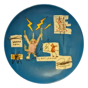 The Mechanics That Always Have a Gear Left Over Plate in Limoges Porcelain after Jean-Michel Basquiat, 1988