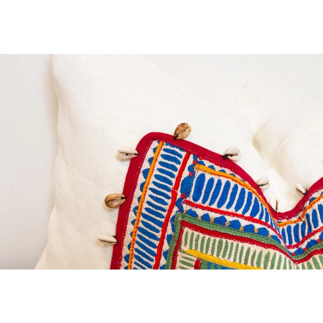 Khanpur Himalayas Tribal Antique Linen Pillow For Sale - Image 4 of 7