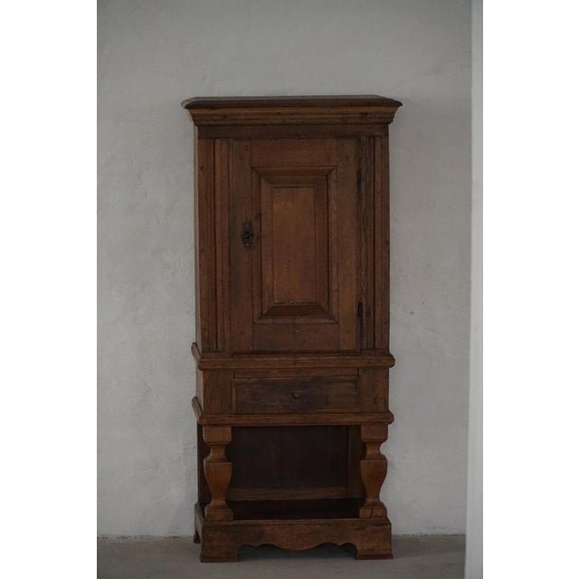 French Baroque Rustic Oak Cabinet with Paneled Door, Mid-19th Century For Sale - Image 16 of 18