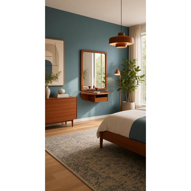 Danish Teak A Welcome Hallway Set with Mirror, Wall Console and Hook Rail from Vildbjerg Møbelfabrik, 1960s, Set of 3 For Sale - Image 11 of 18