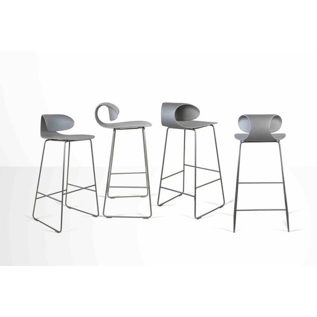 Grey Maxima Stools by William Sawaya and Paolo Moroni, Italy, 1990s, Set of 9 For Sale - Image 3 of 9