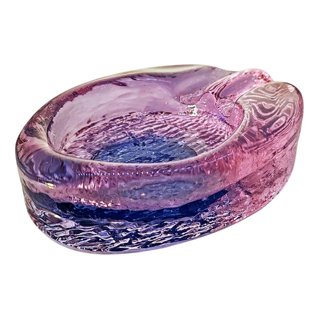 Vintage Oval Ashtray in Murano Glass, 1970s For Sale
