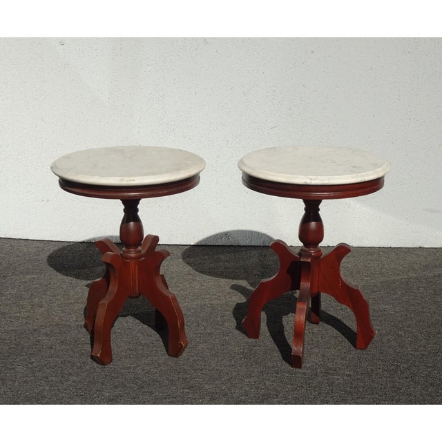 Gorgeous Tables in Great Vintage Condition. Solid and Firm. Wear is usual for their age. Please study the photos and ask...