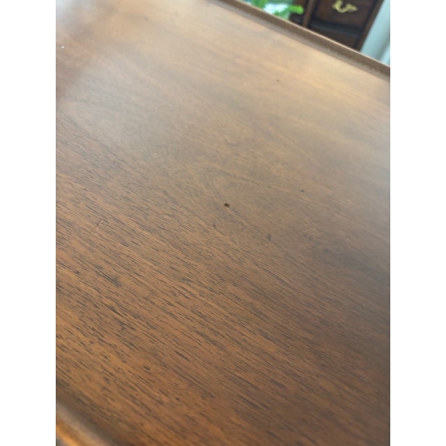 Mid 20th Century Made in Denmark, Mid-Century Modern Danish End Table With Raised Border and Tapered Legs For Sale - Image 10 of 11