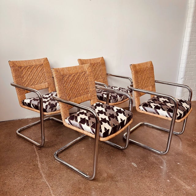 Chromecraft Rattan Chrome and Glass Dinette Set For Sale In Buffalo - Image 6 of 12