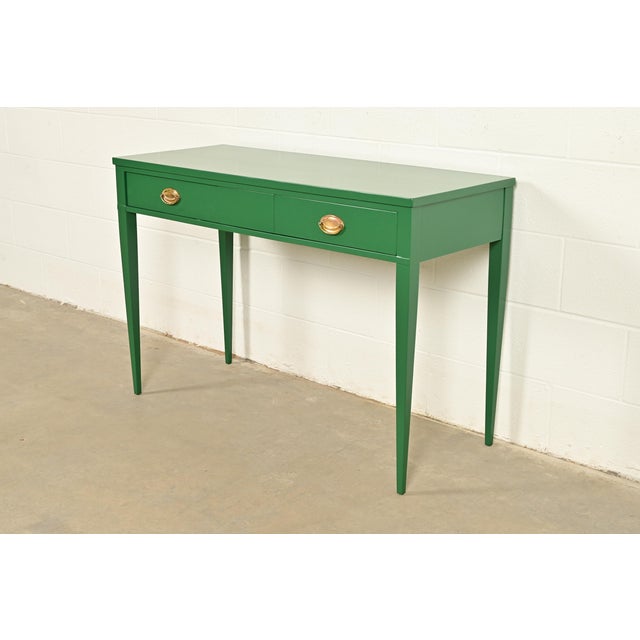 John Widdicomb Antique Federal Green Lacquered Console or Entry Table, Newly Refinished For Sale - Image 15 of 15