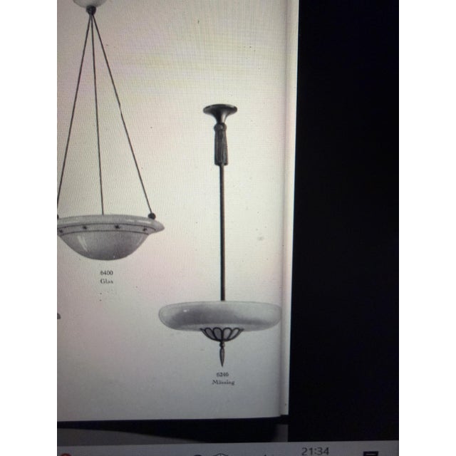 Swedish Grace Brass and Glass Ceiling Lamp by Harald Notini for Böhlmarks, 1929 For Sale - Image 11 of 12