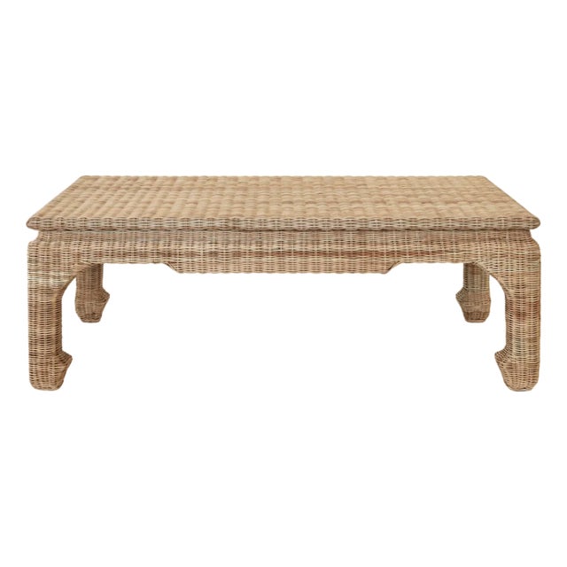 Matthew Izzo Home - Guinevere Rattan Ming Style Rattan Coffee Table For Sale