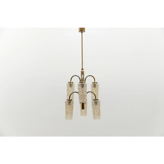 Metal Brass and Amber Bubble Glass Ceiling Lamp, Germany, 1960s For Sale - Image 7 of 17