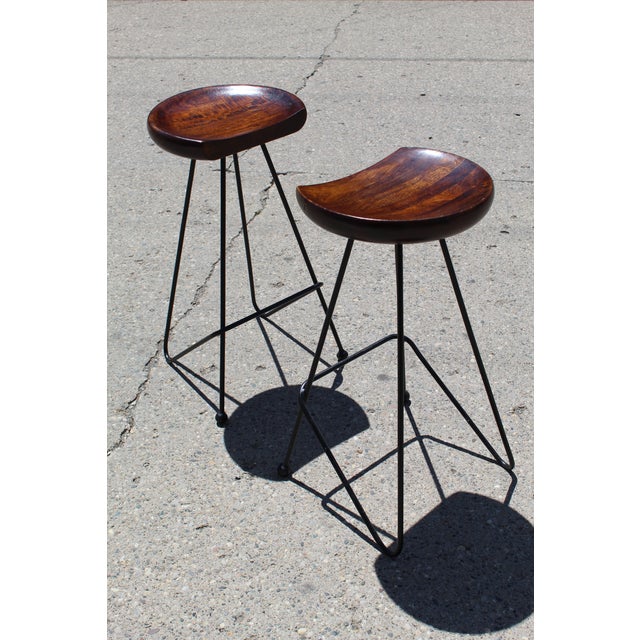 Greta Grossman Mid Century Modern Greta Grossman Style Bar Stools- a Pair For Sale - Image 4 of 13