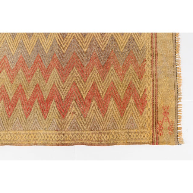Textile 1960s Handmade Mid-Century Ethnic Rug For Sale - Image 7 of 10