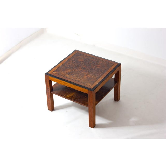 Vintage Art Deco Table in Burlwood, 1930s For Sale - Image 4 of 7