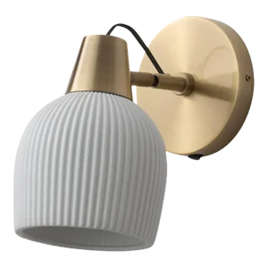 Petaluma Bone Porcelain Wall Sconce - Weathered Brass, Plug-In, Dimmer Switch