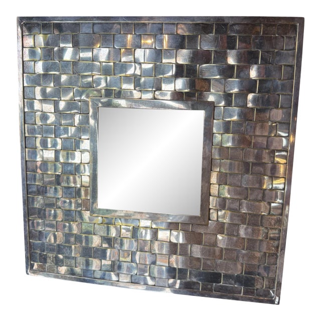 Vintage Italian Hand-Woven Silver Plate Picture Frame, 1970s For Sale