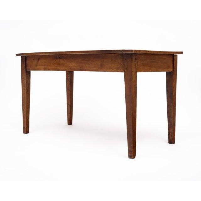 Brown French Antique, Farm Table, Walnut, 19th Century For Sale - Image 8 of 9