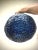 Beautiful vintage bespoke blue cut-glass stacked globe shaped pendant light. Blue glass portion is 12” diameter and 10”...