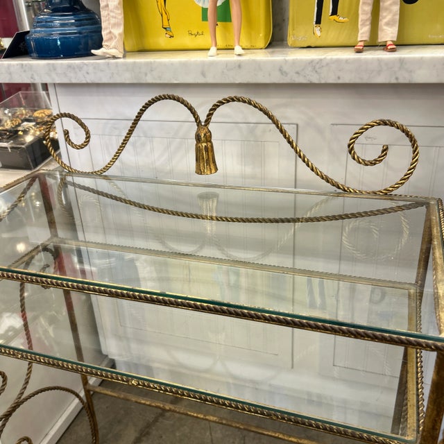 Gilt Rope Metal and Glass Herat Back Vanity