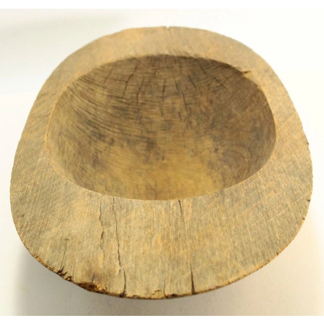 19th Century 19th Century Treen Ware Hardwood Oval Bowl Small Trencher, New England For Sale - Image 5 of 12