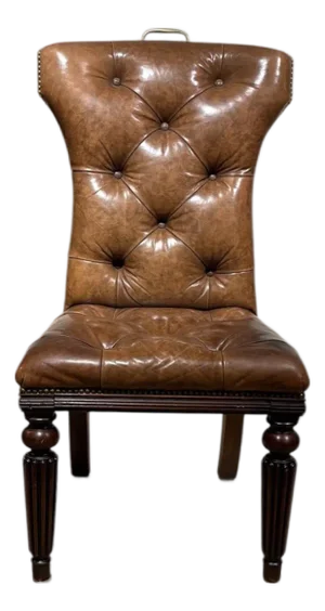 Ralph Lauren Tufted Brown Leather Desk Chair