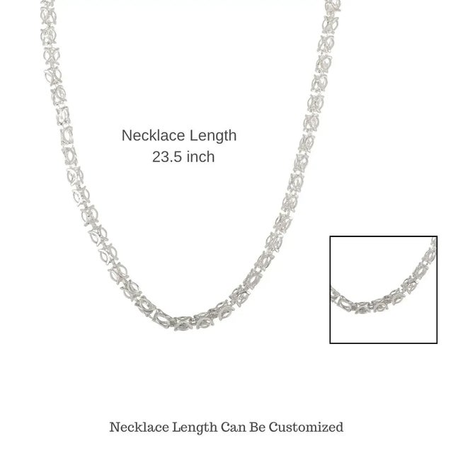 Silver South Western Sterling Silver Chain Modern Necklace- Handcrafted Jewelry by Carat&her For Sale - Image 8 of 11