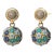 Syna Yellow Gold Multi Color Enamel Floral Ball Earrings, a Pair For Sale
