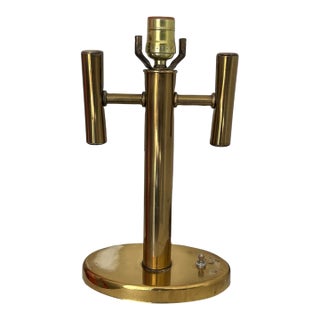 Mid-Century Brass Finish Double Arm Desk Lamp For Sale
