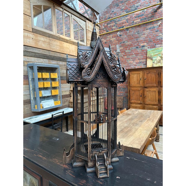 Handcrafted Teak Cage, 1970s For Sale - Image 15 of 15