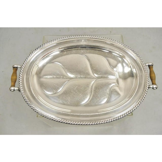 Late 19th Century Antique English Victorian Silver Plated Paw Foot Meat Cutlery Chaffing Dish Tray For Sale - Image 5 of 12