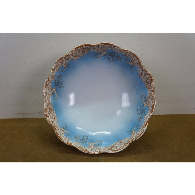 Antique English Royal Furnivals Porcelain Lobed Daisy Centerpiece Punch Bowl For Sale - Image 9 of 16