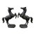 Pair of Prancing Metal Horse Statues Sculptures For Sale