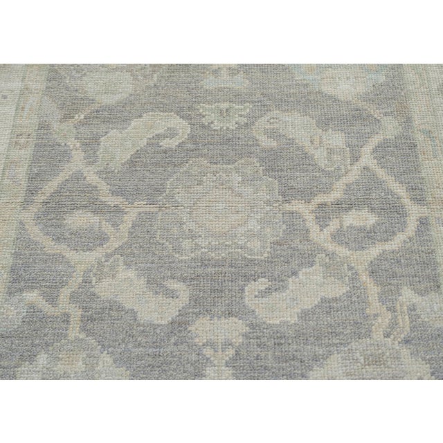 Textile Turkish Oushak Rug Gray & Sage Handwoven Wool Rug 3'11" X 6'3" For Sale - Image 7 of 9