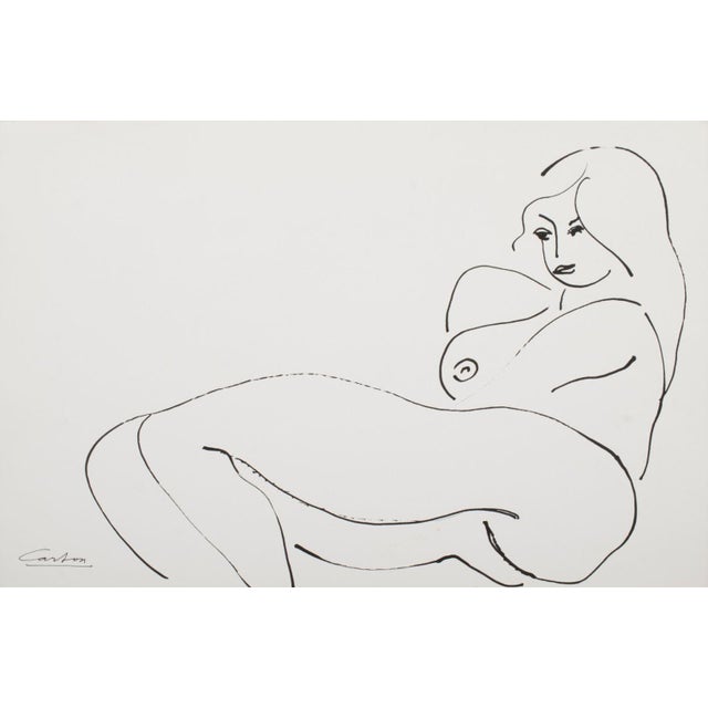 Contemporary Norman Carton Nude Woman Ink on Paper, 8 For Sale - Image 3 of 10