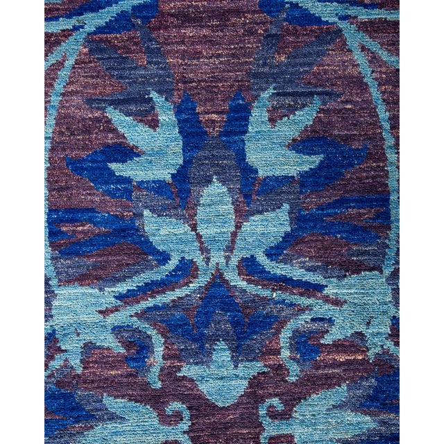 Contemporary Suzani Hand Knotted Area Rug, Purple - 9' 2" x 12' 6" For Sale - Image 3 of 9