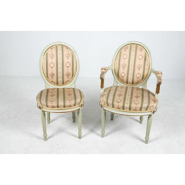 Mid 20th Century Swedish Carved Wood Armchairs With Needlepoint Upholstery, Set of 6 For Sale - Image 14 of 14