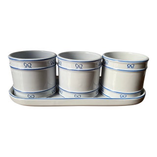 Ceramic Flower Pots With Tray-Set 3 For Sale