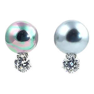 Sterling Silver Faux Gray and Crystal Earrings - 2 Pieces