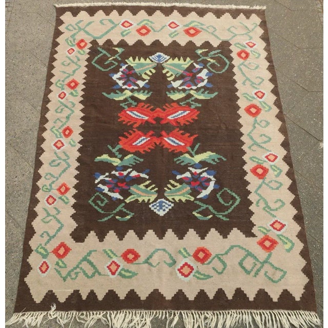 Antique Bessarabian Flatweave Kilim Rug For Sale - Image 10 of 10