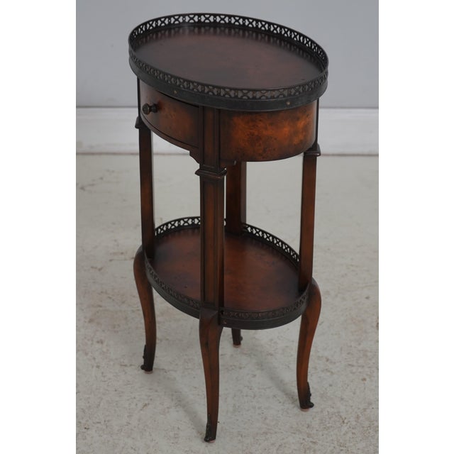 French Pair Theodore Alexander French Style 1 Drawer End Tables For Sale - Image 3 of 16