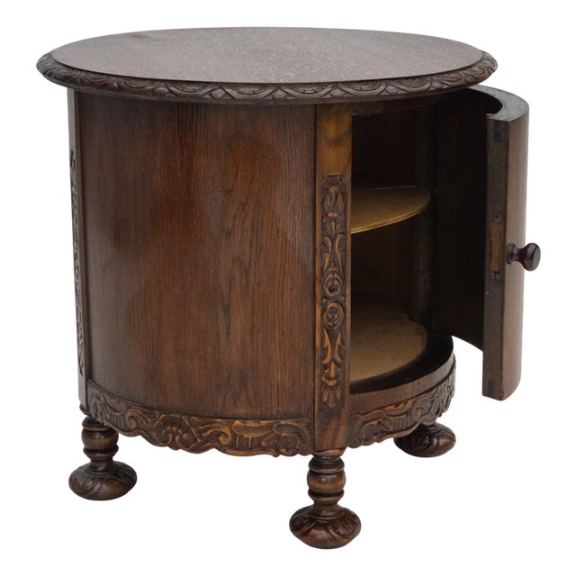 Vintage Scandinavian Side Cabinet in Dark Oak, 1930s For Sale