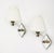 Pair of midcentury French mirrored sconces with blown glass and brass fittings. Adorned with a flower detail just below...
