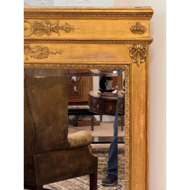 Early 19th Century Early 19th Century French Carved Giltwood Mirror For Sale - Image 5 of 8