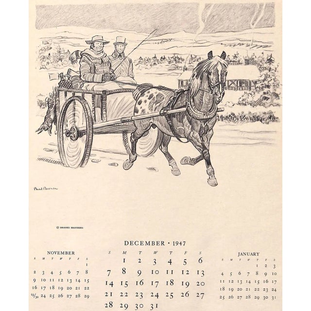 Traditional Paul Brown 1947 Calendar for Brooks Brothers For Sale - Image 3 of 15